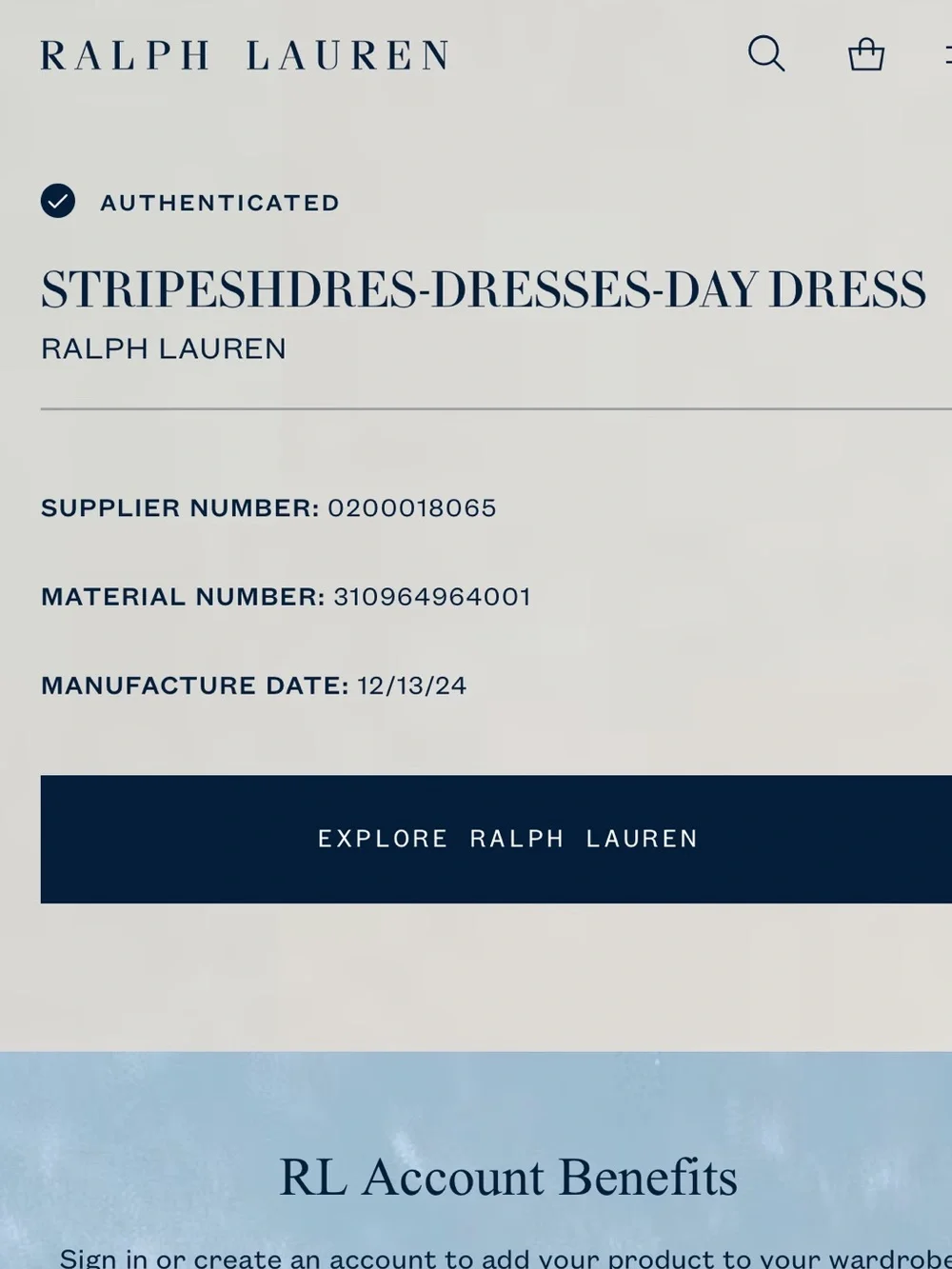 Ralph Lauren Blue and White Striped Baby Shirt